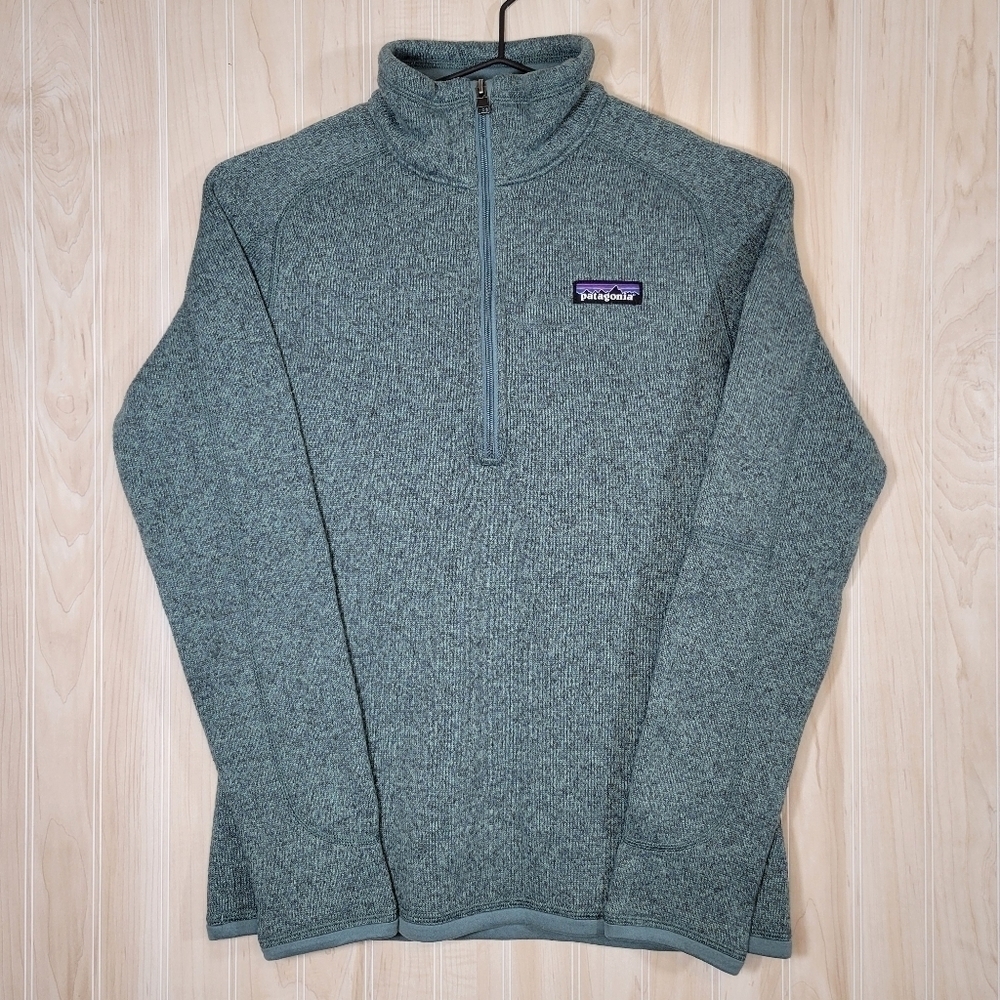 Patagonia Green BETTER SWEATER 1/4 Zip Fleece Jacket Womens Sz Sm